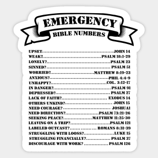 Emergency Bible Numbers Sticker